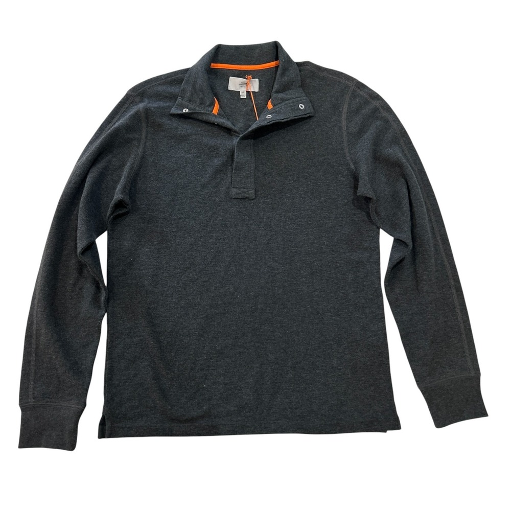 Jack Spade NWT Men's Small Shirt Barstow Half-Snap Thermal Knit Charcoal Fall